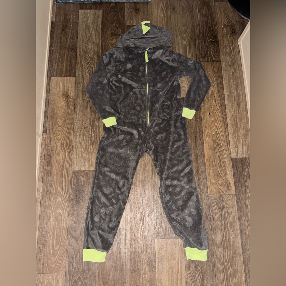 Cat and Jack Dinosaur Hooded Pajama Onesie (S)